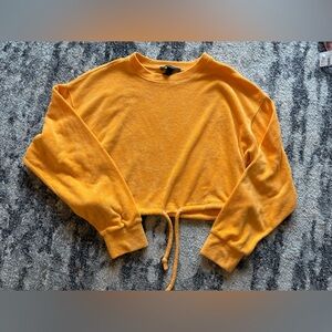 Forever 21 Orange Terrycloth Textured Crop Top size small